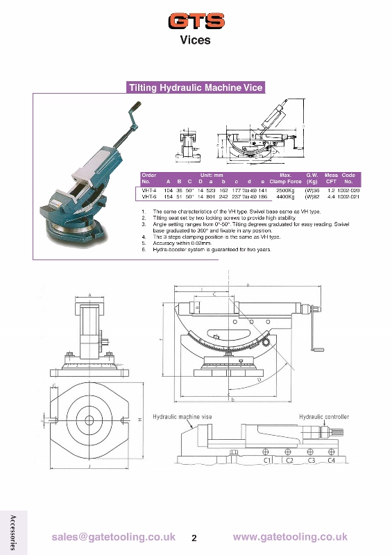 VHT-6 150mm Hydraulic Tilting Milling Vice - Image 2