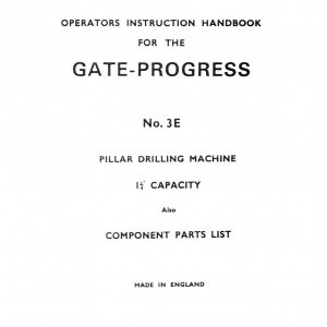 Operator Manual for Elliott Progress 3E Drill