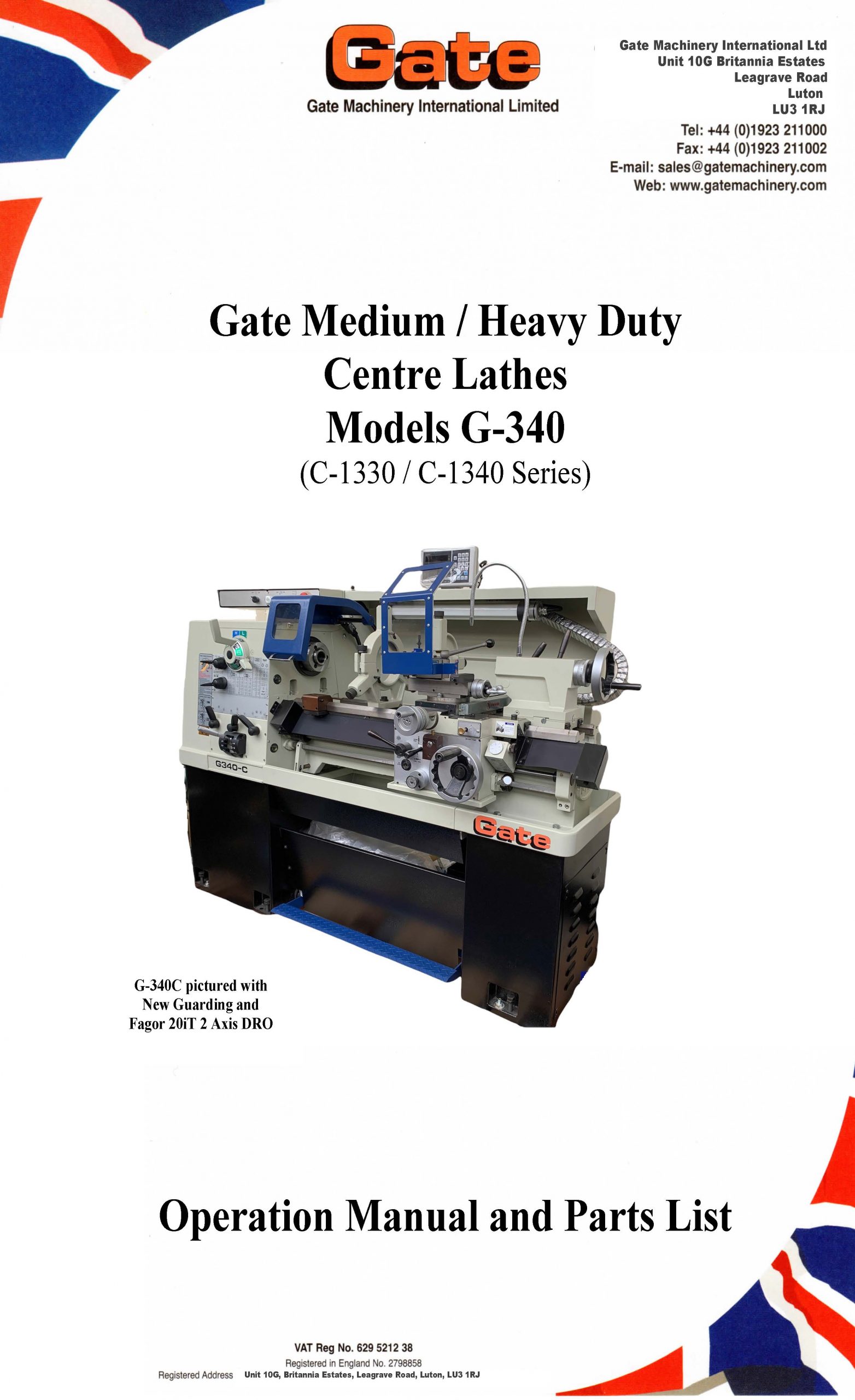 Operator Manual for Gate G-340C Centre Lathes