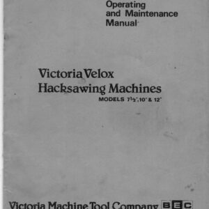 Victoria Velox Hacksaws Manual