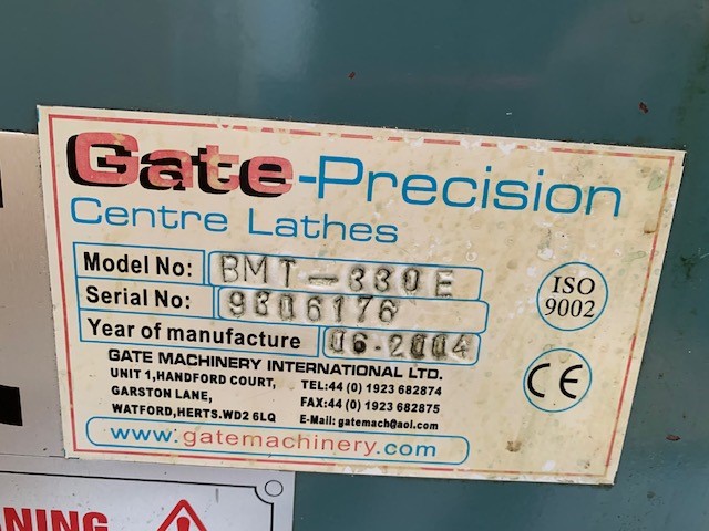 Used Centre Lathe for sale - Gate G-330E - GMU-075 - Image 9