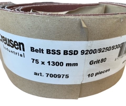 Belt with Straight Tape Joint 1300 x 75 mm, Grit 80 for Creusen BSS & BSD 9200/9250/9300 Combination D/E Linsher and Grinder - 700975 - Image 2