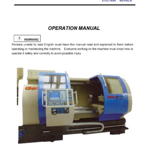 Operator Manual for Gate-Eclipse ECL-550 CNC Lathe with Fagor Control
